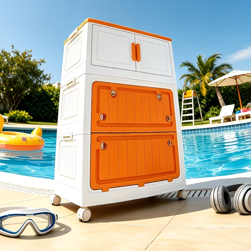 Foldable Rolling Storage Cabinet