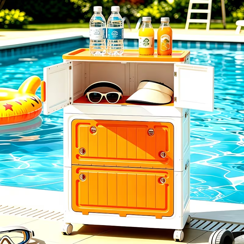 Foldable Rolling Storage Cabinet