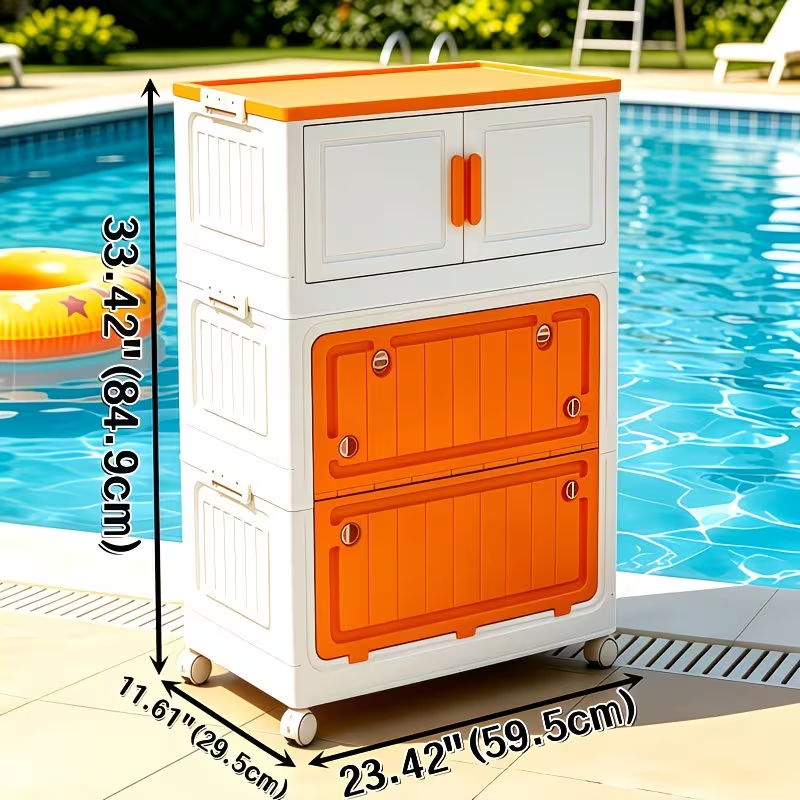 Foldable Rolling Storage Cabinet