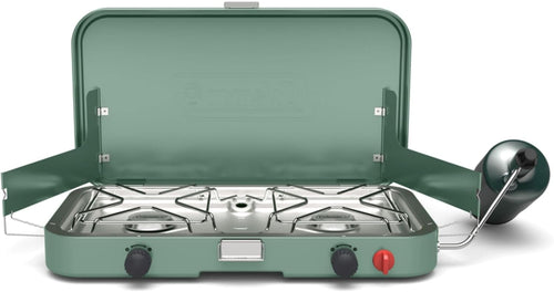 Coleman Cascade 3-in-1 Outdoor Camp Stove, Portable Cooktop with Included Cast-Iron Grill & Griddle Accessories, 24,000 BTUs of Power for Camping, Tailgating, Grilling