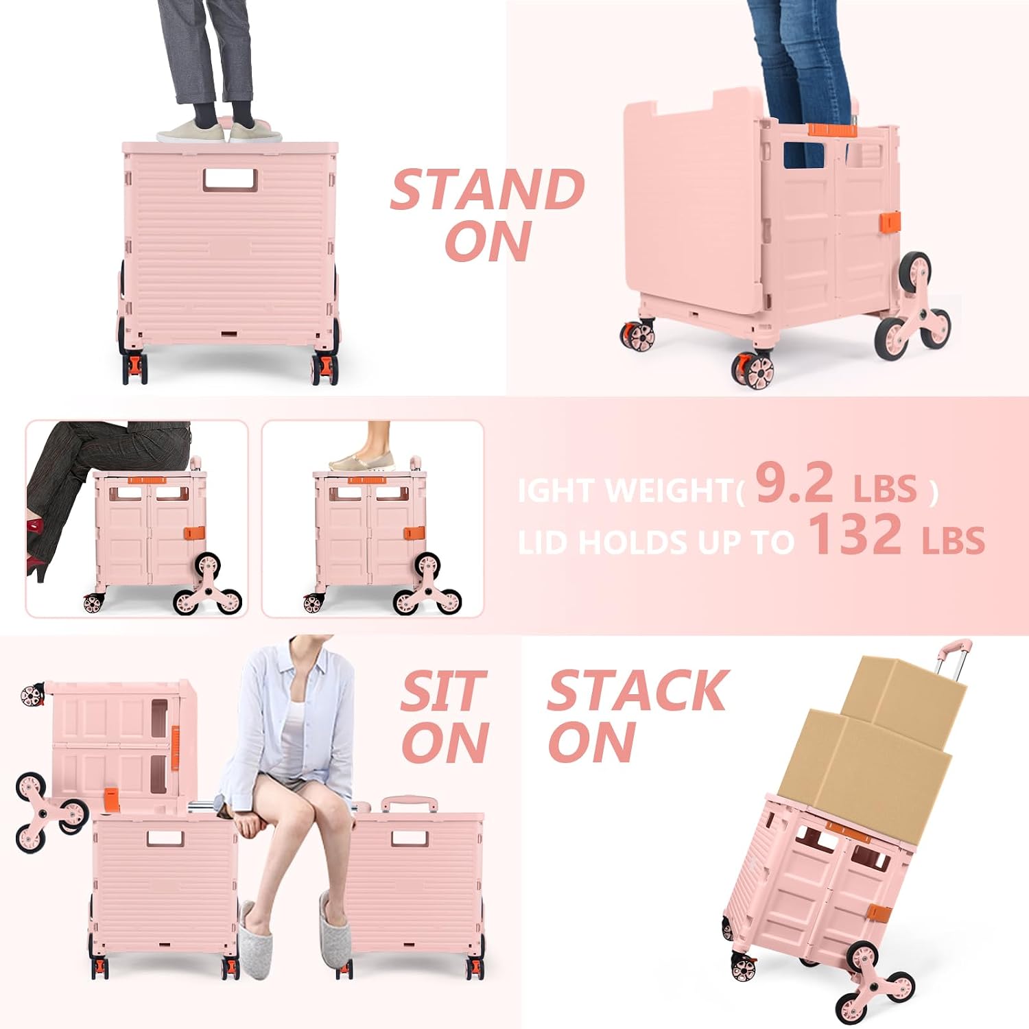 Collapsible Stair-Climbing Utility Cart