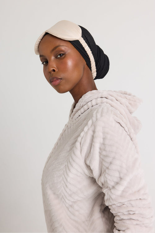 Cosy Chevron Lounge Suit in Almond