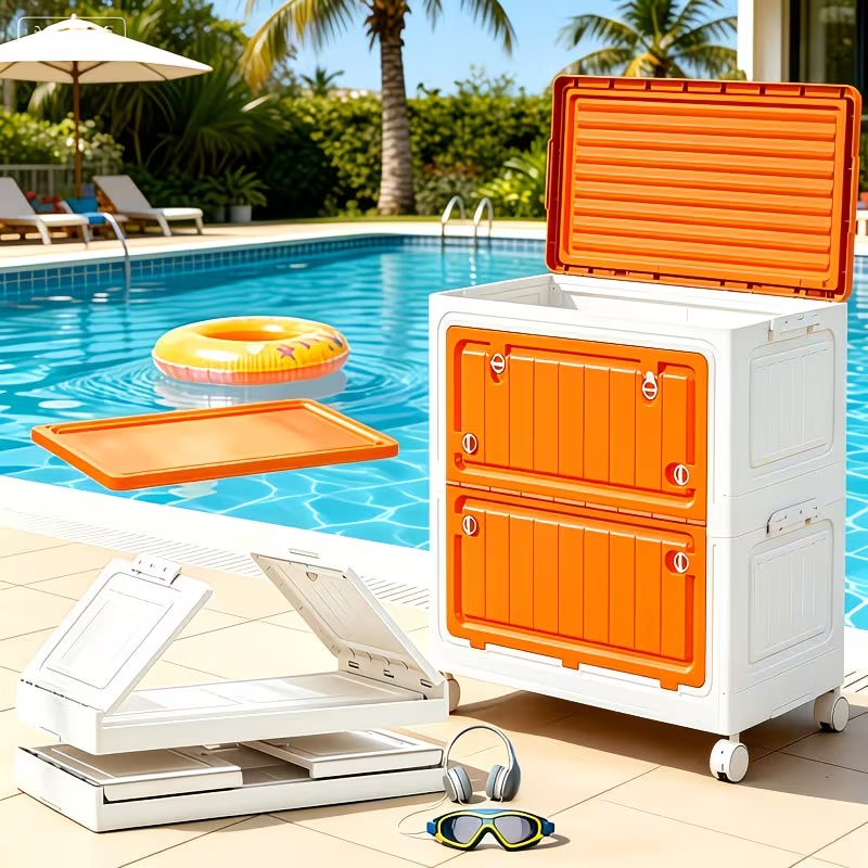 Foldable Rolling Storage Cabinet