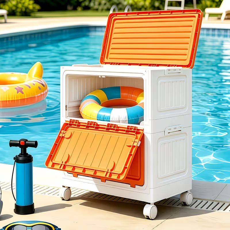 Foldable Rolling Storage Cabinet