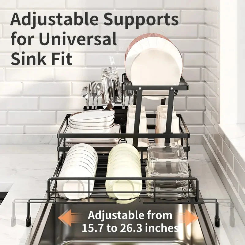 Expandable Over-the-Sink Dish Drying Rack