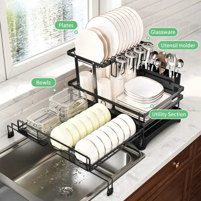 Expandable Over-the-Sink Dish Drying Rack