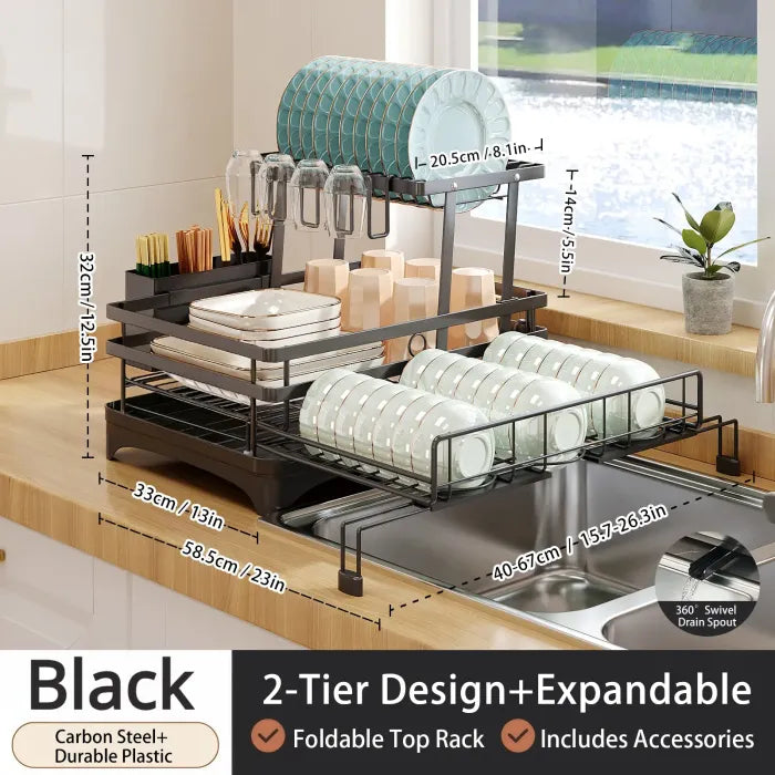 Expandable Over-the-Sink Dish Drying Rack